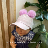 Gorra Para Niña Detalle Pompones  lila